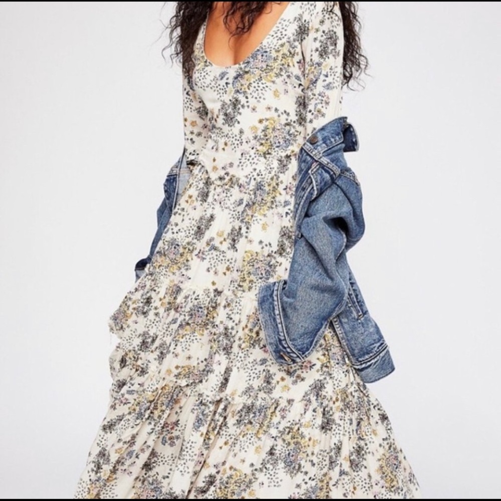 Free People Fall In Love Floral Maxi Dress Sz 6